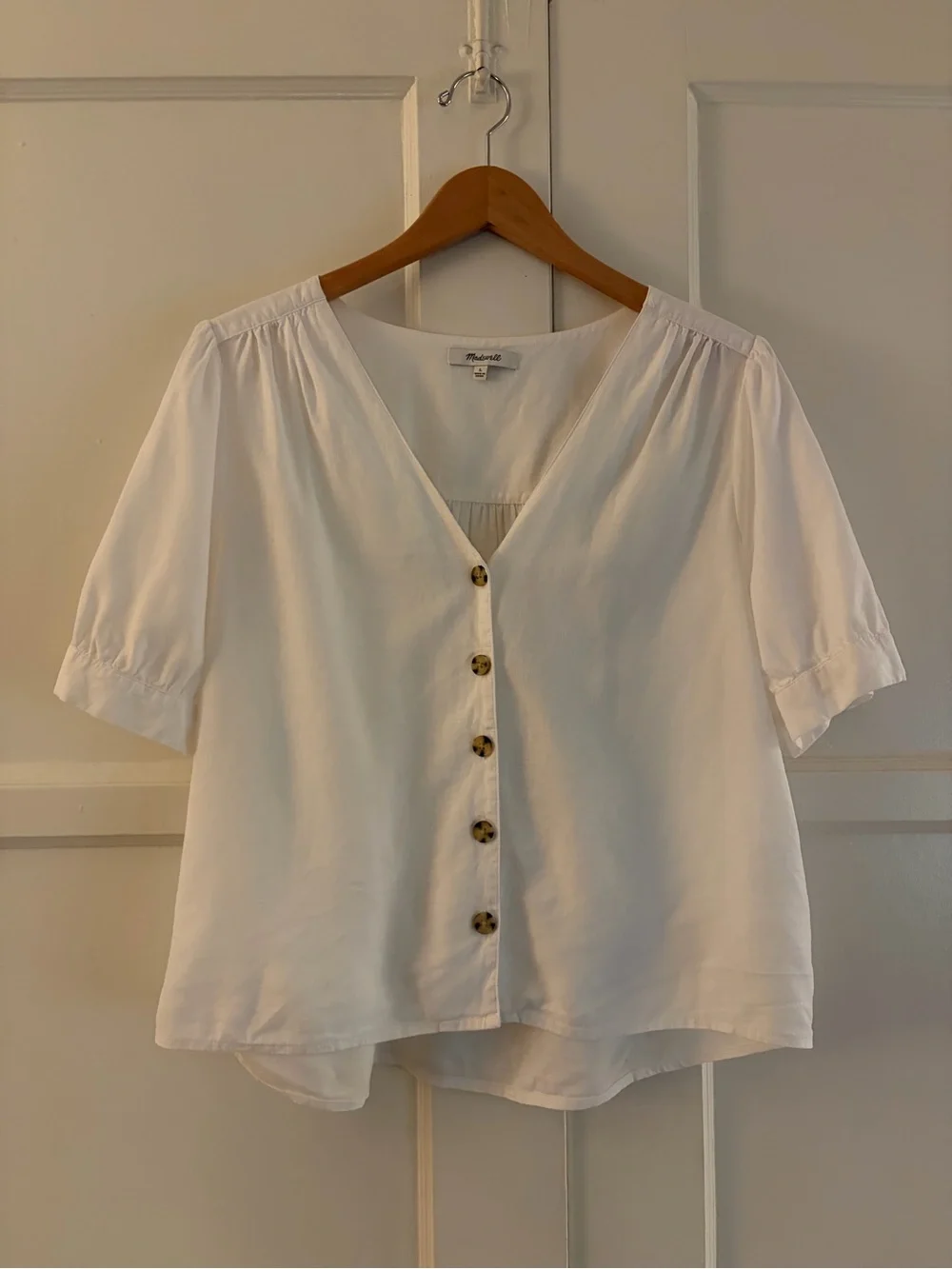 Madewell Linen-Blend Plaza Button-Front Shirt